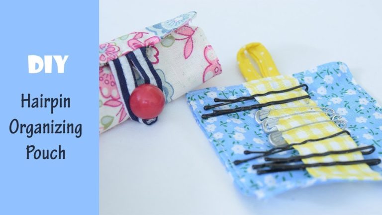 DIY 5 minute hairpin Organizing Pouch from Scrap Fabric