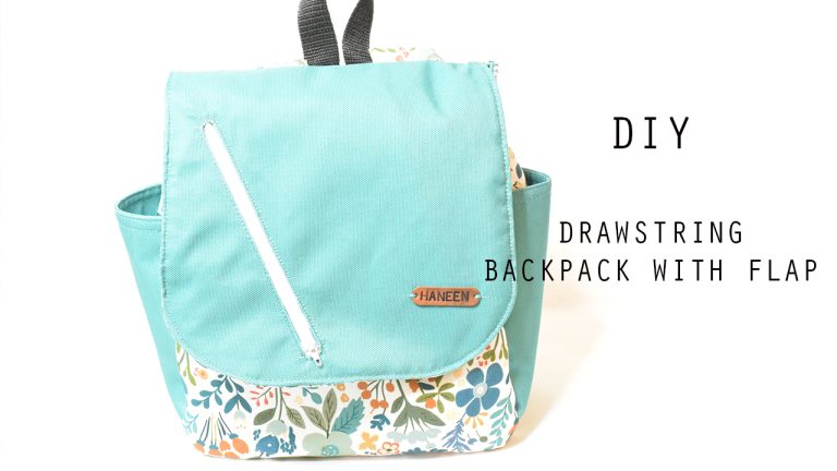 DIY Drawstring Backpack With a Flap