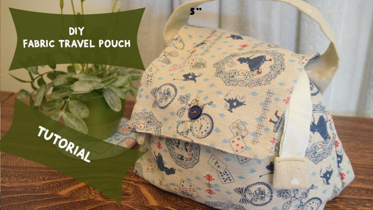 DIY easy to make fabric travel pouch. Make a fabric drawstring travel pouch in easy to follow steps
