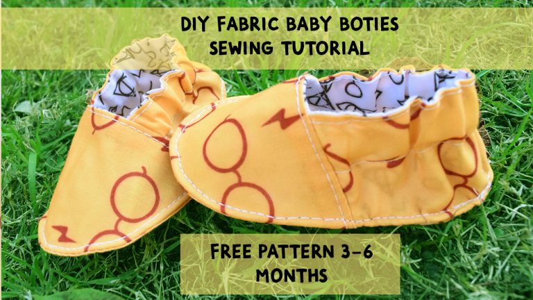 DIY Fabric Baby Booties | Learn to make Baby shoes from Fabric | Free Pattern 3-6 month