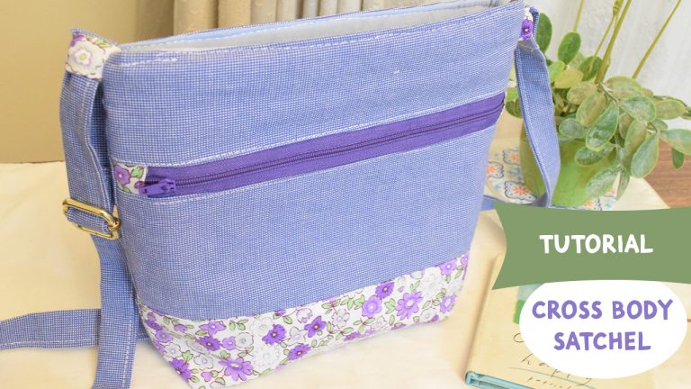 How to Make A Fabric Cross Body Satchel | DIY Fabric Bag with Front Zipper | Easy To Make