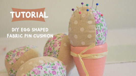 DIY Fabric Egg shaped Pincushion from scrap fabric- 5 minute easy sewing project