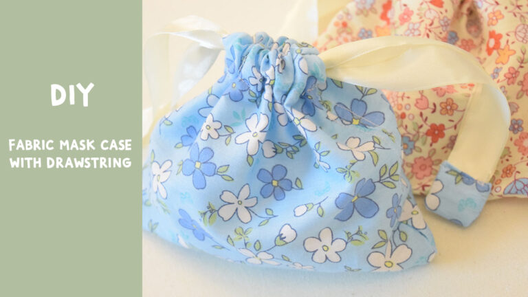 DIY Portable Fabric Face Mask Case/ Pouch with Drawstring