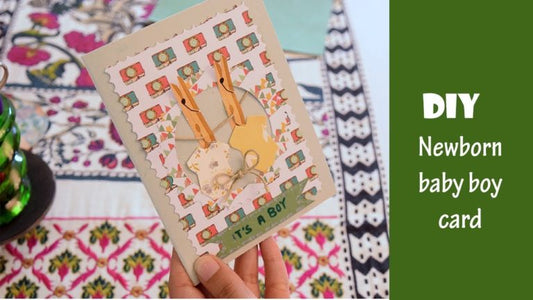 DIY Newborn Baby Boy Announcement Card