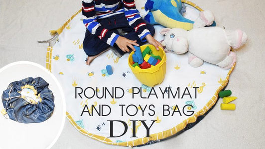 DIY Outdoor Playmat and Toys Bag | Round Playmat Sewing Tutorial | Sewing project