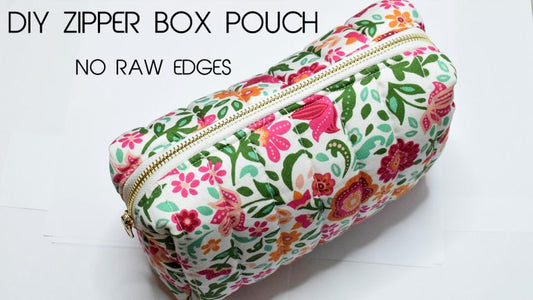DIY Quilted Box Pouch with no exposed Raw Edges