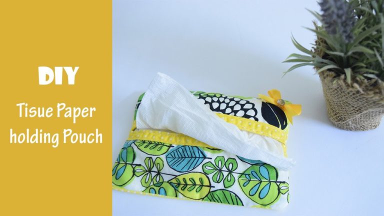 DIY Tissue paper holding pouch from scrap fabric