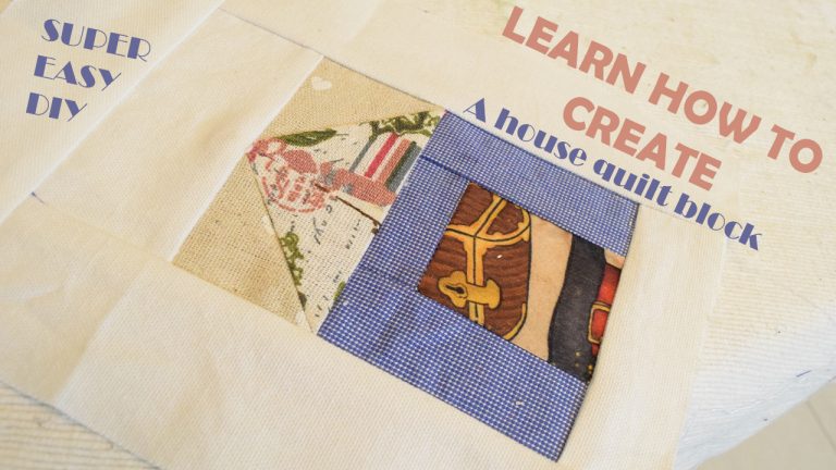 Learn How to Make A House Quilt Block | Fabric Sewing Tutorial | Pictures for Guidance