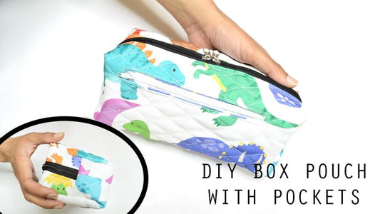 Quilted Box Pouch with zipper pocket