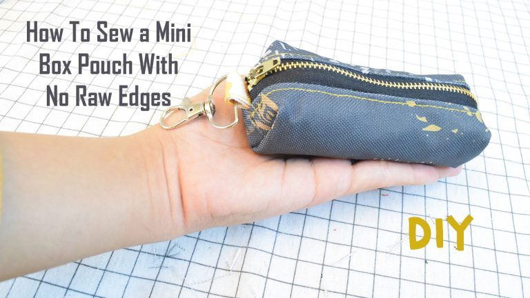 How to Sew Mini 14cm Zipper Box Pouches with no Raw Edges Inside | DIY Mini Fabric Box Pouches