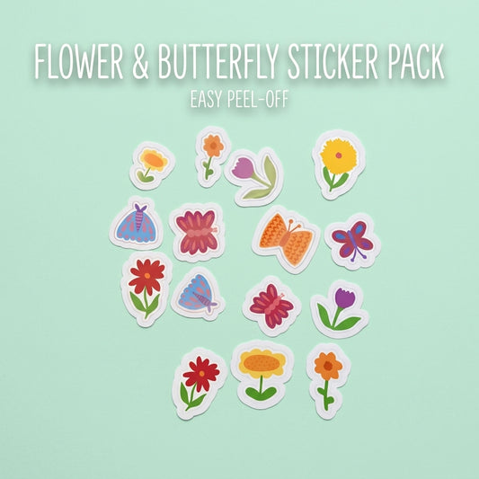 Flowers and Butterfly Sticker pack