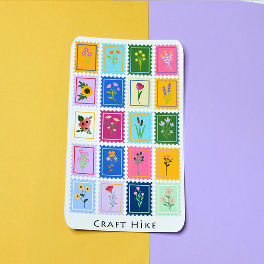 Floral Stamp Sticker Sheet