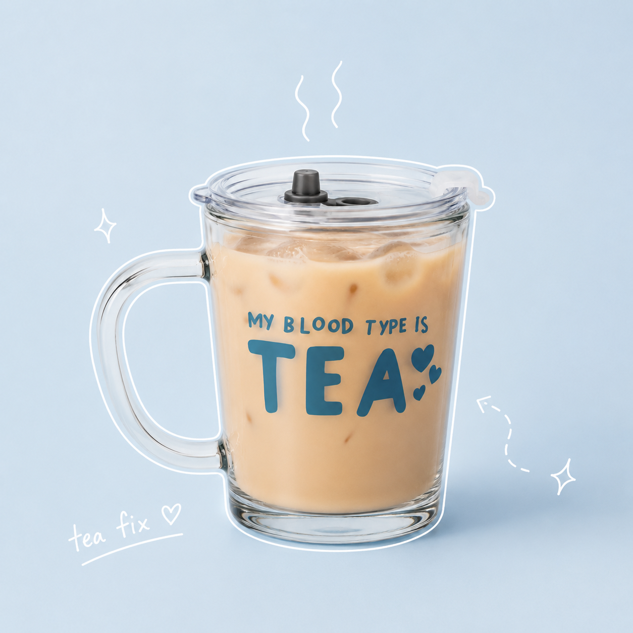 Glass Tumblers - My Blood Type is Tea