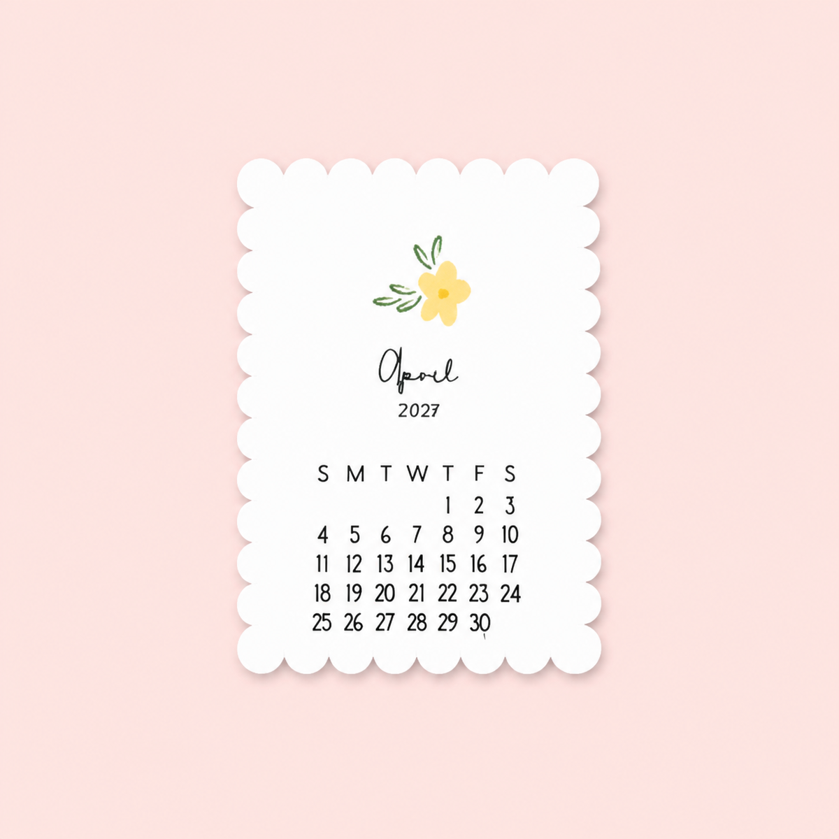 Mini Pocket Calendar Cards 2027