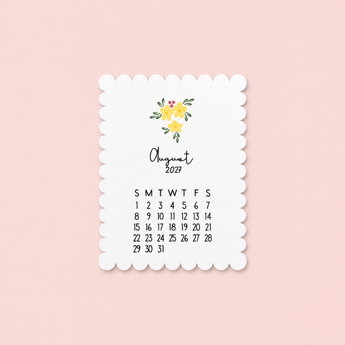 Mini Pocket Calendar Cards 2027