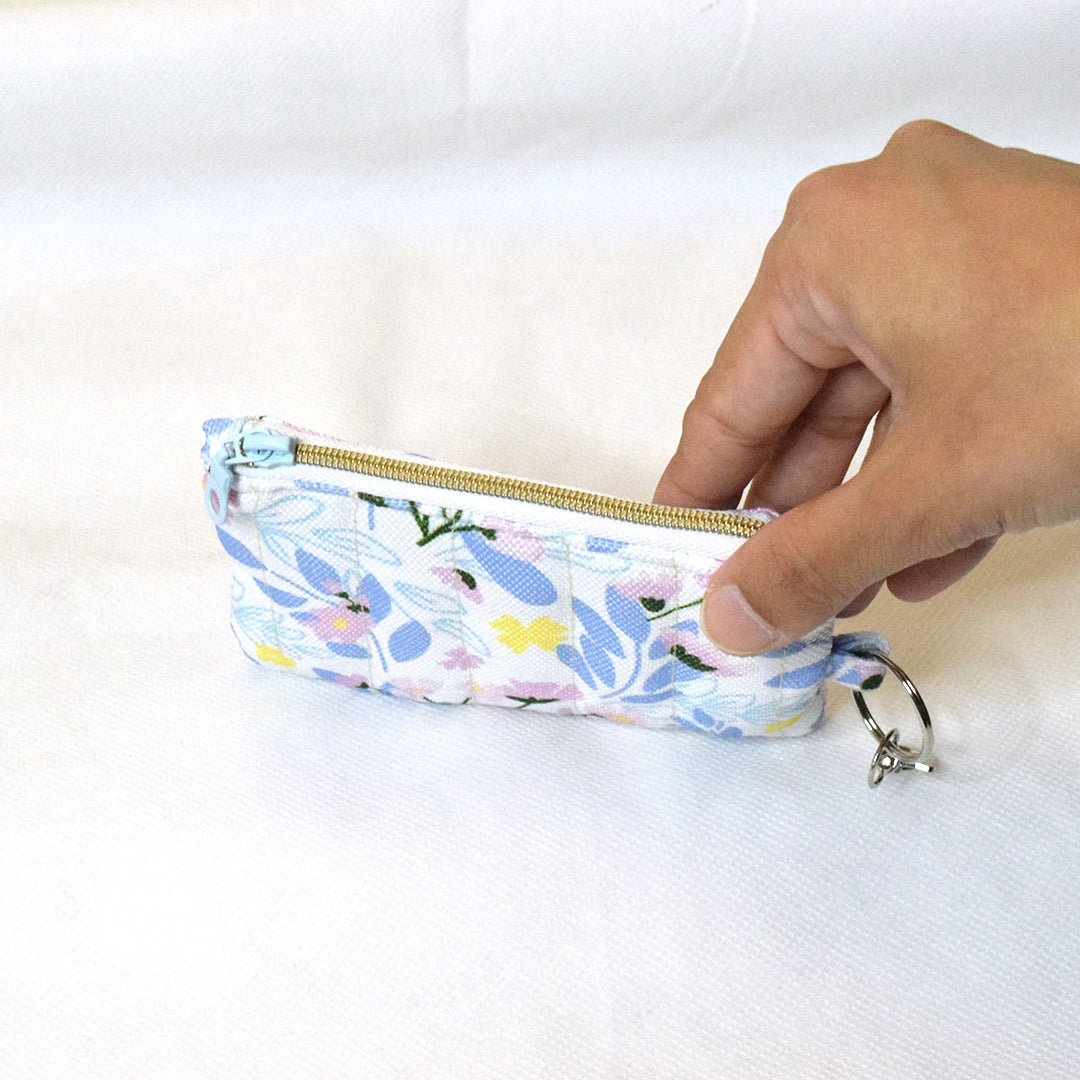 Quilted Card and Coin Pouch with Key Ring
