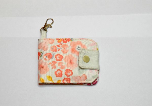 Mini Card Wallet White Floral