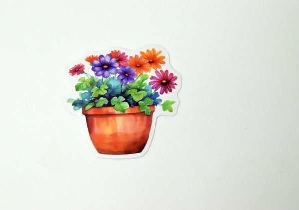 Flowers In Pot Stickers - Image 25