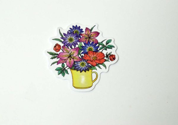 Flowers In Pot Stickers - Image 3