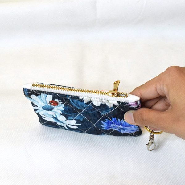 Quilted Card and Coin Pouch with Key Ring - Image 11