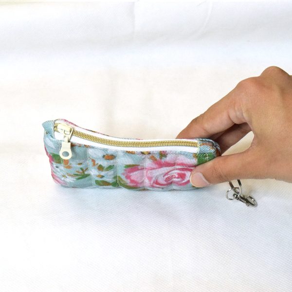 Quilted Card and Coin Pouch with Key Ring - Image 8