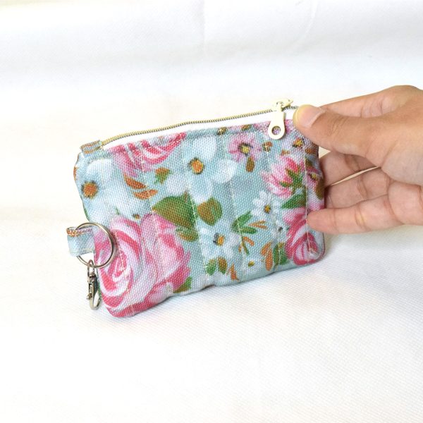 Quilted Card and Coin Pouch with Key Ring - Image 7