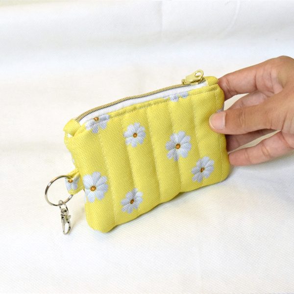 Quilted Card and Coin Pouch with Key Ring - Image 5
